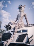 anthro barefoot blue_eyes car claws feet foot_focus grey_body hair looking_at_viewer male markings pawpads paws smile solo sports_car tail vehicle mrgaleo blender_cycles felid mammal pantherine rexouium snow_leopard 3:4 3d_(artwork) blender_(artwork) digital_media_(artwork) hi_res