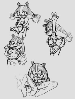 anthro blep blush bodily_fluids breasts butt clothed clothing clothing_lift featureless_feet feet female flashing flashing_breasts musk nipples no_bra no_underwear presenting presenting_armpit presenting_breasts pussy_peek raised_arm shirt shirt_lift smelly solo sweat tongue tongue_out topwear yotomoe sega sonic_boom sonic_the_hedgehog_(series) sticks_the_jungle_badger badger mammal mustelid musteline 2020 absurd_res black_and_white hi_res monochrome