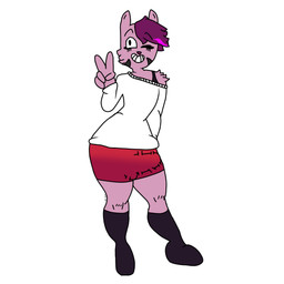 anthro biped bulge clothed clothed_anthro clothed_male clothing detailed_bulge eyebrow_through_hair eyebrows eyelashes femboy gesture grin hair hand_gesture male one_eye_closed sideways-pointing_bulge simple_background smile solo standing translucent translucent_hair v_sign white_background wink randommouse4 nintendo pokemon jess_(capdocks) chespin generation_6_pokemon pokemon_(species) 1:1 2020 digital_drawing_(artwork) digital_media_(artwork) english_description full-length_portrait hi_res portrait