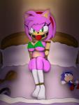 anthro ball_gag bdsm bed blush bondage bound bra clothing crotch_rope female footwear furniture gag gagged looking_at_viewer nipple_outline panties plushie restraints rope rope_bondage seductive socks solo underwear darkman-zero sega sonic_the_hedgehog_(series) amy_rose sonic_the_hedgehog eulipotyphlan hedgehog mammal absurd_res hi_res