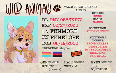 1995_polyamory_pride_colors anthro blonde_hair bodily_fluids collar countershade_torso countershading cursed_collar cursed_object cute_fangs eyebrow_through_hair eyebrows fangs female female_anthro fur hair lgbt_pride license orange_eyes pansexual_pride_colors polyamory_pride_colors pride_colors snout solo sweat sweatdrop tan_body tan_fur teeth text translucent translucent_hair white_body white_fur duskiglow naked_penny penny_fenmore canid canine fennec_fox fox mammal true_fox 2023 english_text