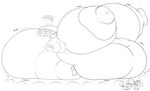 anthro belly belly_expansion big_belly big_breasts big_butt breast_expansion breasts butt butt_expansion claws dialogue expansion female huge_belly huge_breasts huge_butt hyper hyper_belly hyper_breasts hyper_butt morbidly_obese morbidly_obese_female navel nipples non-mammal_nipples nude obese obese_female onomatopoeia overweight overweight_female simple_background solo sound_effects text thick_thighs weight_gain white_background badgerben nintendo pokemon sandpancake generation_1_pokemon pokemon_(species) sandslash absurd_res hi_res monochrome translated