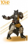 abs anthro athletic biceps black_body black_fur clothed clothing fur male monk muscular muscular_anthro pecs pose solo ten arch_(archwolf) canid canine canis mammal wolf hi_res