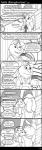 anthro clothing comic dialogue disney english_text female greeting hi_res hyenatig_(artist) judy_hopps lagomorph leporid long_ears male mammal monochrome rabbit simple_background speech_bubble stu_hopps text white_background zootopia