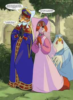 alternative_fashion anthro asking asking_another beak black_nose brooch castle castle_wall cheek_tuft clasped_hands classic_lolita claws closed_door clothed clothed_anthro clothed_female clothed_male clothing countershade_face countershade_fur countershading courtyard cunning dialogue door eyebrows eyelashes facial_tuft feather_hands feathers female female_anthro finger_claws fully_clothed fully_clothed_anthro fully_clothed_female fully_clothed_male fur garden grass green_grass group headdress iris j-fashion kokoshnik lolita_(fashion) male name_in_dialogue narrowed_eyes noblewoman on_model outside plant pupils question rock shrub snout speech_bubble standing stone_wall tail text translucent translucent_clothing translucent_headdress tree trio tuft wall_(structure) wide_eyed wimple winged_arms wings wood wood_door sir_paulus disney robin_hood_(disney) fan_character lady_kluck lisabeth_(lord_paulus) maid_marian avian bird canid canine canis chicken fox galliform mammal phasianid english_text hi_res