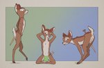 anthro anus balls bent_over bottomwear butt clothed clothing farrier genitals half-closed_eyes kneeling loincloth loincloth_only looking_at_viewer male melee_weapon narrowed_eyes navel raised_tail seductive simple_background smile solo sword tail tail_anus topless topless_anthro topless_male weapon young tuke deer mammal absurd_res digital_media_(artwork) hi_res