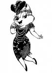 accessory anthro bracelet clothed clothing dress eyelashes feathers female footwear gem half-closed_eyes headband jewelry looking_at_viewer narrowed_eyes necklace open_mouth open_smile pearl_(gem) pearl_necklace sequin_dress simple_background smile solo jack031206 chip_'n_dale disney clarice_(disney) chipmunk ground_squirrel mammal rodent sciurid black_and_white hi_res monochrome