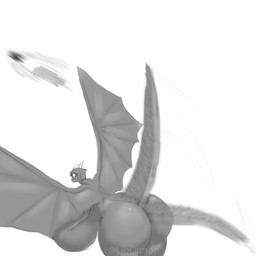 2_horns anthro big_breasts big_butt blush breasts butt clothed clothed_male clothing duo female female_anthro female_on_human hair horn huge_breasts huge_butt human_on_anthro hyper hyper_breasts hyper_butt interspecies male male/female male_human male_on_anthro nude nude_anthro nude_female scales tail thick_thighs wings liodimor mythology dragon human mammal mythological_creature mythological_scalie scalie 1:1 2025 hi_res monochrome
