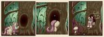 2021 baby_talk comic detailed_background dialogue digital_media_(artwork) digital_painting_(artwork) english_text equid equine feathers female feral fluffsplosion fluffy_pony fluffy_pony_(species) fluttershy_(mlp) friendship_is_magic fungus fur hair handwritten_text hasbro hi_res horse leaf mammal mane mushroom my_little_pony mythological_creature mythological_equine mythology night outside pegasus pink_hair pink_mane pink_tail plant pony shaded signature solo tail text tree wings yellow_body yellow_feathers yellow_fur yellow_wings