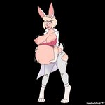 alternate_species belly big_belly blonde_hair breasts clothing coat digitigrade female hair hand_on_belly lab_coat looking_down navel nipples pregnant pregnant_female pregnant_humanoid short_hair simple_background solo standing topwear transformation transparent_background unidentified-tf lucy_(unidentified-tf) animal_humanoid humanoid lagomorph lagomorph_humanoid leporid_humanoid mammal mammal_humanoid rabbit_humanoid 1:1 2020 absurd_res alpha_channel digital_media_(artwork) hi_res