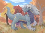 2_penises animal_genitalia animal_penis autumn autumn_leaves cetacean_genitalia cetacean_penis countershade_torso countershading curved_horn detailed_background diphallism fangs feral forest forest_background fur genitals hair horn knot knotted_penis long_hair male markings multi_genitalia multi_penis nature nature_background penis plant scales slit_penis solo tail tapering_penis teeth tree wet wet_penis aquaridella mythology ivadelle_(aquaridella) dragon furred_dragon furred_scalie mythological_creature mythological_scalie reptile scalie hi_res