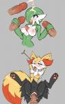 anthro arms_above_head average-hanzo balls blush bodily_fluids braixen breasts butt canid canine cum cum_in_mouth cum_in_pussy cum_inside cum_on_breasts cum_on_face cum_on_tongue female female_focus female_penetrated fur gardevoir generation_3_pokemon generation_6_pokemon genital_fluids genitals grey_background group group_sex hair handjob heart_eyes heart_symbol human humanoid_genitalia humanoid_penis inner_ear_fluff looking_pleasured male male/female male_penetrating male_penetrating_female mammal nintendo nipples nude oral pawpads penetration penile penis pokemon pokemon_(species) pussy red_eyes saliva sex simple_background solo_focus spread_legs spreading stretched_pussy teeth tongue tongue_out tuft vaginal vaginal_fluids vaginal_penetration vein white_body white_fur yellow_body yellow_fur