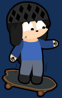 anthro armor headgear helmet male nervous pawpads shaking_legs skateboard skateboarding skater solo vehicle elianrandomworks elianrandomworks_(character) canid canine canis domestic_dog mammal alpha_channel