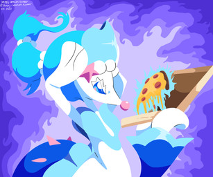 abstract_background ambiguous_gender anthro blue_eyes blue_hair box container eyelashes food gem hair holding_object holding_object_with_tail pearl_(gem) pizza pizza_box solo starfish_(accessory) tail telekinesis white_body sleepy_sealion levitating_pizza nintendo pokemon aquatic asterozoan echinoderm generation_7_pokemon pokemon_(species) primarina starfish 2025 6:5 dated hi_res signature