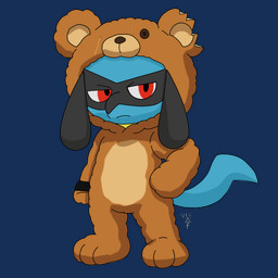 anthro clothing costume male solo mr.riolu495 nintendo pokemon generation_4_pokemon pokemon_(species) riolu 1:1 absurd_res alpha_channel hi_res