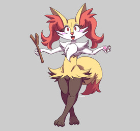 3_fingers 3_toes ambiguous_anthro ambiguous_gender anthro arm_tuft biped black_body black_claws black_fur blush blush_stickers cheek_tuft chest_tuft claws crossed_legs digitigrade dipstick_tail eyelashes facial_tuft featureless_crotch feet finger_claws fingerpads fingers flat_chested front_view fur grey_background handpaw hip_tuft holding_object holding_stick inner_ear_fluff looking_at_viewer markings multicolored_body multicolored_fur nude_ambiguous nude_anthro open_:3 open_mouth open_smile orange_body orange_eyes orange_fur orange_inner_ear_fluff orange_nose orange_tail_tip outstretched_arms pawpads paws pink_pawpads pointy_ears prick_ears shoulder_tuft simple_background smile solo standing stick tail tail_markings thick_eyelashes toe_claws toes tongue tuft two_tone_tail white_body white_fur yellow_body yellow_fur yellow_tail goiaba nintendo pokemon braixen canid generation_6_pokemon mammal pokemon_(species) 2018 absurd_res colored digital_drawing_(artwork) digital_media_(artwork) full-length_portrait hi_res portrait shaded signature