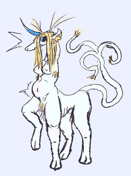 amputee blonde_hair blue_eyes breasts disability female feral forked_tail hair horn long_hair missing_all_arms missing_arm missing_limb pregnant pregnant_female pregnant_taur pubes solo tail taur_upper_pregnancy unicorn_horn unusual_anatomy unusual_tail white_body woodhouse3d mythology equid equine mammal mythological_creature mythological_equine taur unicorn unicorn_taur