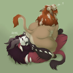 anal anthro anus arm_spikes butt cloven_hooves countershade_butt countershade_tail countershade_torso countershading duo ear_piercing ear_ring eyebrow_piercing eyes_closed facial_piercing gauged_ear hooves horn male male/male male_anthro male_rimming_male mane moan nipple_piercing nipples nose_piercing nose_ring nude nude_anthro nude_male oral overweight overweight_anthro overweight_male piercing rimming ring_piercing sex simple_background spikes spikes_(anatomy) tail chubchow danero_(character) bovid caprine goat mammal 1:1 2025 absurd_res hi_res