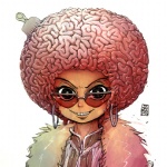 afro afro_comb brain brush clothing comb_(brush) cursed_image eyewear female glasses gore hairbrush not_furry organs pink_clothing solo what what_has_science_done sachsen brain_creature humanoid mammal 1:1