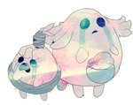 black_eyes blood blood_from_eye bodily_fluids chancer chansey duo fakemon female fur generation_1_pokemon generation_4_pokemon gore hanginy happiny heart_(organ) nintendo no_pupils open_mouth organs pink_body pink_fur pokemon pokemon_(species) pokemon_clover straponmullet undead