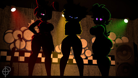 5_fingers anthro arm_under_breasts arms_crossed_under_breasts belt big_breasts black_clothing black_eyeshadow black_legwear black_panties black_stockings black_underwear blue_eyes blush blush_lines breasts buckteeth cleavage clothed clothing collared_shirt crop_top crossgender curvy_figure detailed_background dress_shirt eyelashes eyeshadow female fingers group hair hair_over_eye hand_on_hip hand_on_own_hip hourglass_figure huge_breasts legwear looking_at_viewer machine makeup mtf_crossgender on_stage open_mouth open_smile orange_clothing orange_legwear orange_stockings overalls panties pink_eyes purple_eyes red_clothing red_eyeshadow red_overalls shirt short_hair silhouette skimpy small_waist smile stage stockings teeth thick_thighs topwear trio underwear voluptuous voluptuous_anthro voluptuous_female white_clothing white_crop_top white_topwear wide_hipped_anthro wide_hipped_female wide_hips ordinary_pictures cryptiacurves_(modeler) five_nights_at_freddy's five_nights_at_freddy's_(film) fredina's_nightclub scottgames bonfie_(cryptiacurves) bonnie_(fnaf) chica_(fnaf) chiku_(cryptiacurves) freddy_(fnaf) frenni_(cryptiacurves) animatronic avian bear bird chicken galliform lagomorph leporid mammal phasianid rabbit robot 16:9 2025 3d_(artwork) digital_media_(artwork) hi_res source_filmmaker_(artwork) watermark widescreen