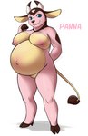 anthro areola belly big_belly big_breasts breast_rest breasts female genitals hooves horn huge_breasts nipples nude pink_areola pink_nipples pregnant pregnant_anthro pregnant_female pussy solo tail thick_thighs bahnbahn nintendo pokemon panna_(bahnbahn) bovid bovine generation_2_pokemon mammal miltank pokemon_(species) absurd_res hi_res