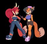 abs anthro athletic athletic_female bra clothing duo female sports_bra underwear jdwalkrat aeril_(helios) rosaline_(bronx23) canid canine fox mammal red_fox true_fox hi_res