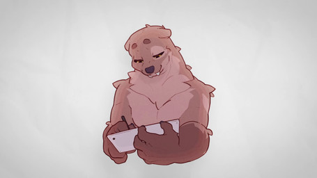 black_sclera brown_body brown_fur brown_hair despair drawing_in_a_drawing drawing_tablet fur hair hair_bun humor joke joke_art music neck_tuft panicking silly simple_background surprised text tied_hair tuft amazinky sound_warning inky_(amazinky) mammal mustelid otter 16:9 animated hi_res meme monochrome short_playtime sound video widescreen
