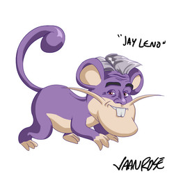 2014 feral generation_1_pokemon humor jay_leno jlvwnnoooo looking_at_viewer male mammal nintendo pokemon pokemon_(species) rattata rodent simple_background solo twitch_plays_pokemon vaanrose white_background