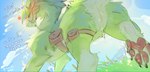 angry animal_genitalia bodily_fluids butt fantasy feral fur genital_fluids genital_slit genitals green_body leaking low-angle_view male pawpads paws precum pupils slit_pupils teasing famir mythology famir_(character) bovid caprine dragon furred_dragon furred_scalie goat hybrid mammal mythological_creature mythological_scalie scalie absurd_res hi_res sketch