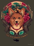 bonsai carnation eyewear flower food fruit fungus goggles gun male mushroom plant ranged_weapon solo star tomato weapon meganlara cowboy_bebop ein_(cowboy_bebop) canid canine canis domestic_dog herding_dog mammal pastoral_dog welsh_corgi 3:4