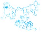 ball_of_yarn feral lying multiple_poses pose simple_background solo surprise white_background yarn sobieniak brok_the_investigator cowcat_games graff_filsh domestic_cat felid feline felis mammal 2021 4:3 blue_and_white hi_res monochrome sketch