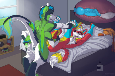 anal animal_genitalia animal_penis anthro autofisting autopenetration bodily_fluids cum cum_inside duo feet fisting foot_fetish foot_lick foot_play fritz_(mythicalpizza) genital_fluids genitals internal jasper_(mythicalpizza) knot knotted_penis knotting koifish licking male male/male masturbation penetration penis tongue tongue_out olithewuffy537 alien border_collie canid canine canis chimera collie domestic_dog fox herding_dog humanoid hybrid mammal pastoral_dog sheepdog absurd_res hi_res