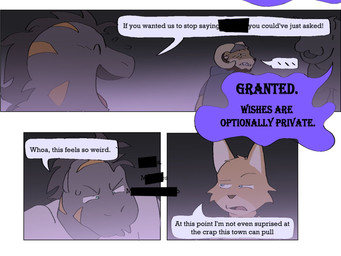 ambiguous_gender anthro beard clothed clothing dialogue facial_hair female feral group laugh male night outside speech_bubble text phwog echo_(game) echo_(series) echo_project carl_hendricks flynn_moore jenna_begay bighorn_sheep bovid canid canine caprine common_hippopotamus fox gila_monster helodermatid hippopotamid kit_fox lizard mammal reptile scalie sheep true_fox 4:3 comic english_text hi_res