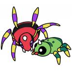 2017 4_legs 6_legs ambiguous_gender arachnid ariados arthropod arthropod_abdomen beady_eyes black_body black_eyes black_stripes bugdex chelicerae digital_drawing_(artwork) digital_media_(artwork) duo feral front_view full-length_portrait generation_2_pokemon green_body green_stripes horn looking_at_another multi_leg multi_limb multicolored_body nintendo pokemon pokemon_(species) portrait purple_body purple_eyes purple_stripes quadruped raised_leg red_body ricky_hoffman simple_background size_difference spikes spinarak standing striped_body stripes toony two_tone_body white_background white_horn yellow_body yellow_stripes