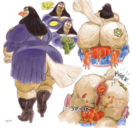 alternative_fashion anthro anus avian_feet beak big_breasts big_butt black_hair boots breasts butt butt_crush butt_tattoo cellulite chair cleavage clothed clothing colored_nails drawing dress eyeshadow fart feathers feet female food food_fetish food_insertion food_play footwear fruit furniture genitals goth gourd green_eyeshadow green_nails green_toenails hair improvised_sex_toy jewelry long_hair makeup money nails necklace nude nude_female offering_money overweight overweight_female plant pumpkin pumpkin_in_ass purple_clothing rear_view red_eyes shoes simple_background solo sound_effects speech_bubble tail tail_feathers talons tattoo thick_thighs toenails toes vulva white_background white_body dyna_soar goth_bird_(dyna_soar) avian bird 2025 digital_drawing_(artwork) digital_media_(artwork) hi_res signature sketch sketch_page