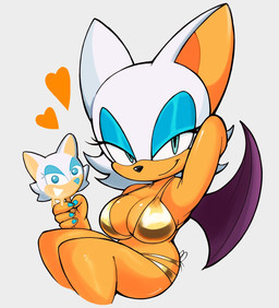 anthro big_breasts bikini blue_eyeshadow breasts clothing eyelashes eyeshadow female food glistening glistening_breasts gold_bikini green_eyes hand_behind_head heart_symbol makeup membrane_(anatomy) membranous_wings popsicle smile solo sonic_popsicle swimwear tan_body two-piece_swimsuit wings ellisbros golden_week sega sonic_the_hedgehog_(series) rouge_the_bat bat mammal 2026 hi_res