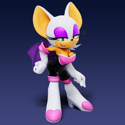 anthro big_breasts breasts cleavage clothed clothing female footwear green_eyes high_heels looking_at_viewer shoes solo wings hunicrio sega sonic_the_hedgehog_(series) rouge_the_bat bat mammal 1:1 3d_(artwork) digital_media_(artwork) hi_res watermark