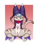 anthro anus biped eyebrows female genitals hair pussy solo tail whiskers nuttylepe capcom monster_hunter monster_hunter_stories_2:_wings_of_ruin tsukino_(monster_hunter_stories) felid felyne lynian mammal palico hi_res