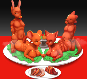 anthro apple apple_in_mouth bdsm beef bondage bound cannibalism character_prepared_as_food cooked_food death disembodied_penis disembodied_vulva female food fruit genitals gore gore_focus group male male/female meat meat_on_bone penis plant served_counter steak steam steaming_body vegetable vulva waynekan holly_meadowmouse oskar_(2ndvoice) sakita_hiroshi senshu_the_red_panda ailurid bovid caprine hybrid lagomorph leporid lizard mammal mouse murid murine rabbit red_panda reptile rodent scalie sheep absurd_res hi_res