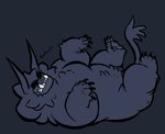 anthro big_teeth claws fluffy happy male rolling slightly_chubby solo blkmnstrr lukas bear mammal hi_res