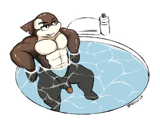 anthro balls bath bathing erection genitals humanoid_genitalia humanoid_penis male muscular muscular_anthro muscular_male nude open_mouth penis simple_background solo spa water wet raburigaron aquatic cetacean dolphin mammal oceanic_dolphin orca toothed_whale 2017 alternate_version_at_source digital_media_(artwork) hi_res