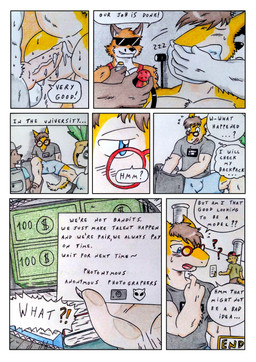 anal anal_penetration anthro backpack ball_gag balls bandits barazoku black_clothing black_shirt black_topwear blue_eyes bodily_fluids brown_hair bulge business_card butt card chloroform clothed clothing comic_panel cum cum_drip cum_in_ass cum_inside dialogue dripping duo eyewear fainted footwear fur gag genital_fluids genitals glasses grey_body grey_fur hair hat headgear headwear kidnapper knot male male/male male_penetrated male_penetrating money multicolored_body multicolored_fur muscular muscular_anthro muscular_male nude onomatopoeia orange_body orange_fur penetration penile penis plant red_clothing red_eyewear red_gag red_glasses red_shirt red_tank_top red_topwear sex shirt sitting sound_effects speech_bubble substance_intoxication tail tank_top text thought_bubble topwear vase vein veiny_knot veiny_penis waking_up yellow_body yellow_fur dashthefox canid canine canis fox mammal sergal wolf 2025 absurd_res colored_pencil_(artwork) comic english_text hi_res multiple_scenes traditional_media_(artwork)