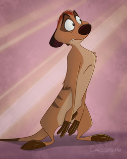 anthro ears_back fur male nude pivoted_ears solo standing tail wide_eyed atimon disney the_lion_king timon herpestid mammal meerkat 2025 4:5 hi_res signature