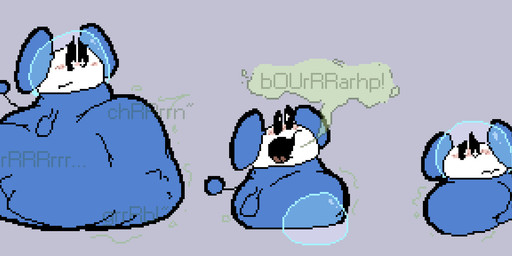 armless armor belly belly_on_ground belly_reduction belly_squish big_belly big_ears biped black_eyes bloated blue_bodysuit blue_clothing blue_skinsuit blue_spacesuit blush blush_lines bodily_noises bodysuit bubble_helmet burp_cloud burping cheek_blush churn closed_frown clothing cross-eyed derived_sound_effect digestion digestion_noises digestion_sequence discarded_helmet embarrassed flustered frown fully_inside gaping_mouth glistening glistening_armor glistening_headgear glistening_helmet green_burp_cloud green_text grey_background headgear helmet huge_belly hyper hyper_belly imprint line_tail looking_aside looking_at_belly looking_at_own_belly looking_at_self looking_down looking_down_at_belly looking_down_at_self male male_pred monotone_background monotone_bodysuit monotone_skinsuit motion_lines mouth_closed narrowed_eyes open_mouth pink_blush resting_on_belly rumbling_stomach short short_legs side_mouth side_view simple_background size_difference skinsuit smaller_male smaller_pred soft_vore solo sound_effects space_helmet spacesuit squish star_pupils tail tail_orb text thin_tail three-quarter_view tight_clothing tongue unseen_prey unusual_ears vore vowelless vowelless_sound_effect wavy_frown wavy_mouth white_face meatcanister chuchu_rocket sega chuih chuchu_(chuchu_rocket) mammal mouse murid murine rodent 2026 digital_media_(artwork) english_description full-length_portrait hi_res pixel_(artwork) portrait