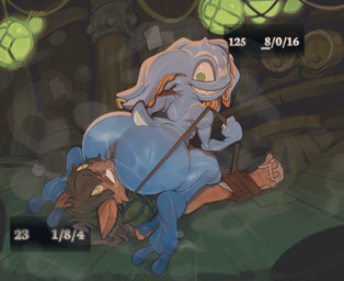 3_fingers 3_toes 4_toes anthro anus barrel bdsm big_butt blue_body blue_text bodily_fluids bondage bottom_heavy bottomless bottomwear bound brown_body brown_fur brown_hair brown_text butt butt_sniffing clothed clothing collar dominant door duo eye_roll face_in_ass facesitting feet fingers footwear forced fur green_eyes green_light grin hair hands_behind_back hands_tied hands_tied_behind_back humiliation leash leash_pull leashed_collar looking_at_another looking_at_partner looking_back looking_back_at_another looking_back_at_partner lying male male/male musk musky_butt nose_to_anus nude number on_back on_ground onomatopoeia partially_clothed pattern_clothing piercing questionable_consent restraints rope rope_bondage sandals shack shaking shirt shoes shorts shortstack sitting sitting_on_another smile smothering sniffing sound_effects striped_clothing stripes submissive sweat sweaty_butt tail tentacles text thick_thighs toes topwear trembling submarine_screw league_of_legends riot_games tencent arturo_(oc) fizz_(lol) yordle 2026 colored digital_drawing_(artwork) digital_media_(artwork) english_text hi_res shaded