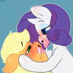 blonde_hair blue_eyes blue_eyeshadow blush bodily_fluids cum cum_in_mouth cum_inside duo eyeshadow female feral freckles fur genital_fluids green_eyes hair horn makeup oral purple_hair tongue tongue_out white_body white_fur zoarity friendship_is_magic hasbro my_little_pony mythology applejack_(mlp) rarity_(mlp) equid equine mammal mythological_creature mythological_equine unicorn 1:1 hi_res