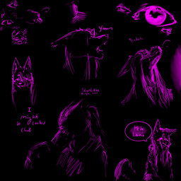 anthro blush container cooked cup dialogue disembodied_eyes disembodied_mouth fur male mug open_mouth pink_body pink_fur pink_light shaded_sketch simple_background solo text yawn starlithe star_chrono_(starlithe) canid canine fox mammal 1:1 english_text hi_res sketch_page