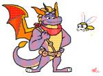 3_toes 4_fingers aged_up anthro anthrofied barefoot belt biped bouncy claws clothing duo eyewear featureless_chest featureless_crotch feet fingers glasses goggles kerchief male mostly_nude muscular muscular_male sash scarf sparkles tail toes wings keke_(artist) activision mythology spyro_reignited_trilogy spyro_the_dragon balloonist_spyro sparx spyro arthropod dragon dragonfly insect mythological_creature mythological_scalie reptile scalie 4:3 animated digital_media_(artwork) flipnote_studio_(artwork) frame_by_frame low_res pixel_(artwork) pixel_animation short_playtime signature