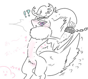 8_nipples ambiguous_gender anthro antlers arms_tied bdsm biped blush blush_lines blushing_profusely bodily_fluids bondage bound chain chain_bondage chained chest_tuft crotch_blush crotch_tuft digitigrade duo emanata embarrassed featureless_crotch fingernails flash_emanata fluffy fluffy_tail head_wings heart_symbol horn huge_wings interrobang looking_at_viewer mouthless multi_nipple multicolored_eyes nails neck_tuft nipples nude_ambiguous nude_anthro pink_eyes pink_nipples pupils simple_background solo_focus star_polygon sweat sweatdrop tail teal_eyes text three-quarter_view tuft unusual_wing_placement white_background wings skbe_gemini kirby_(series) kirby_and_the_forgotten_land nintendo fecto_elfilis kirby alien chinchilla chinchillid mammal rodent starling_(kirby) waddling_head 2022 digital_drawing_(artwork) digital_media_(artwork) japanese_description japanese_text monochrome portrait sketch three-quarter_portrait translation_request